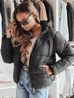 Dámska krátka páperová bunda GLAMVO s kapucňou čierna FashionStreet TY4950