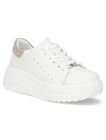 Dámské kožené polobotky na platformě bílé model 21960298 - FILIPPO