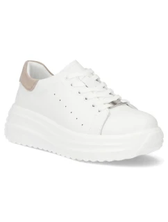 Dámske kožené topánky na platforme biele Filippo DP6739