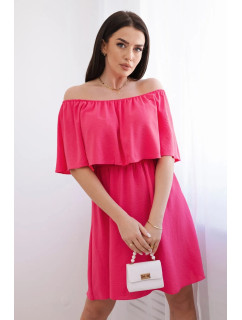 Španielske šaty s ružovým pásom