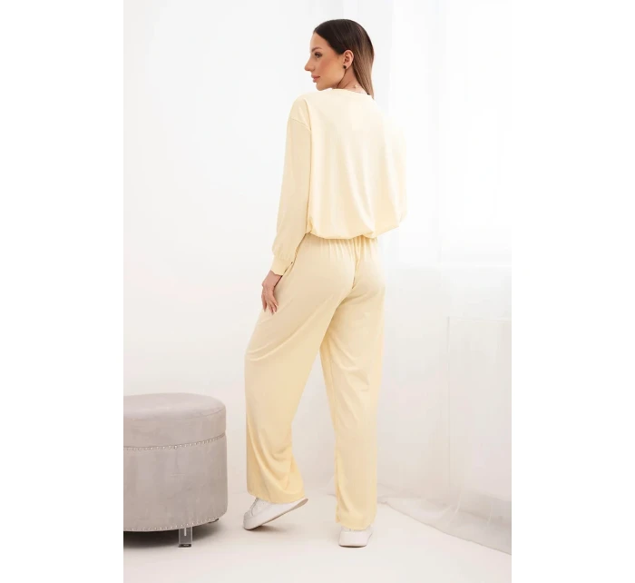 Dámska viskózna mikina a široké nohavice žltá Dámska viskózna mikina a široké nohavice žltá