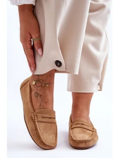 Damskie Zamszowe Mokasyny Camel Lenvie