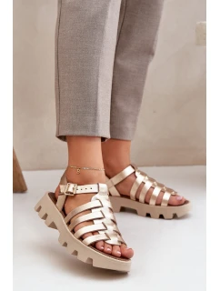 Kožené dámské sandály Zazoo model 21682184 zlaté - Boto