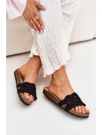 Klapki Damskie Na Korkowej Platformie Czarne Timaxrre