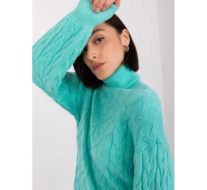 Sweter AT SW model 19040899 mietowy - FPrice Sweter AT SW model 19040899 mietowy - FPrice