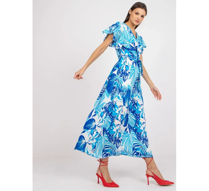 Sukienka DHJ SK biało niebieski model 21110861 - FPrice Sukienka DHJ SK biało niebieski model 21110861 - FPrice