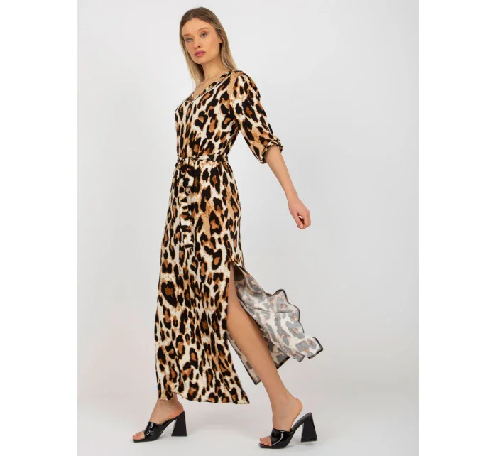 Dámske šaty LK SK 509249 2.71P čierna a béžová - FPrice