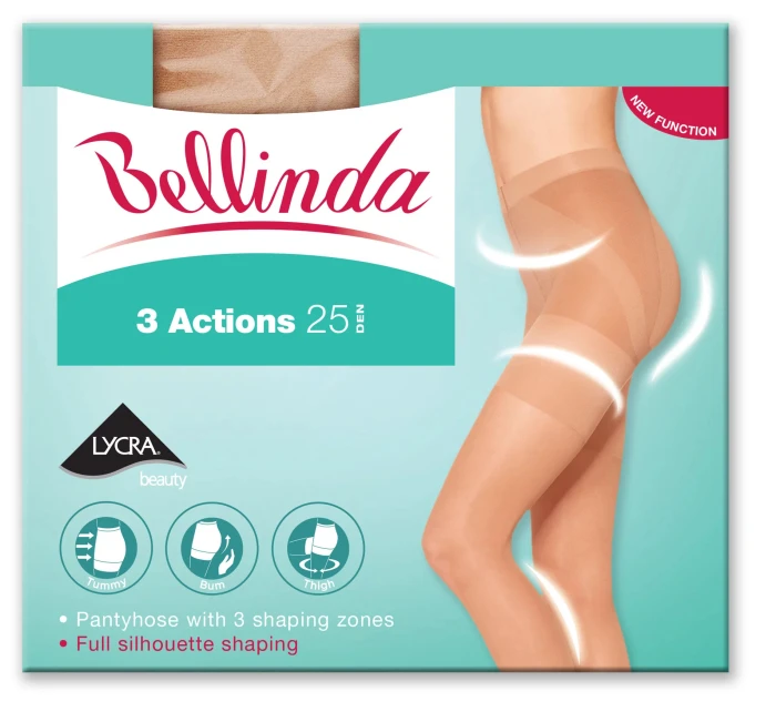Dámske tvarujúce pančuchy 3 ACTIONS 25 den Almond - BELLINDA