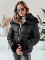 Dámská krátká bunda s kožešinou černá Dstreet model 21991204 - FashionStreet