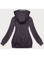 Tmavo fialová jednofarebná dámska mikina na zips (2311) Tmavo fialová jednofarebná dámska mikina na zips (2311)