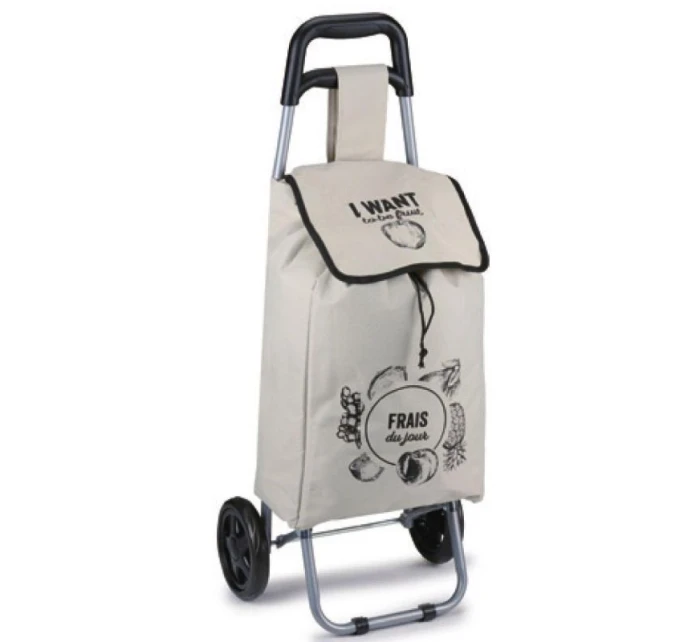 VOZÍK NA NÁKUPNÉ TAŠKY NA KOLIESKACH S RÁMOM 25 L SIVÝ
