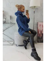 Zateplená mikina s kapucňou z džínsoviny