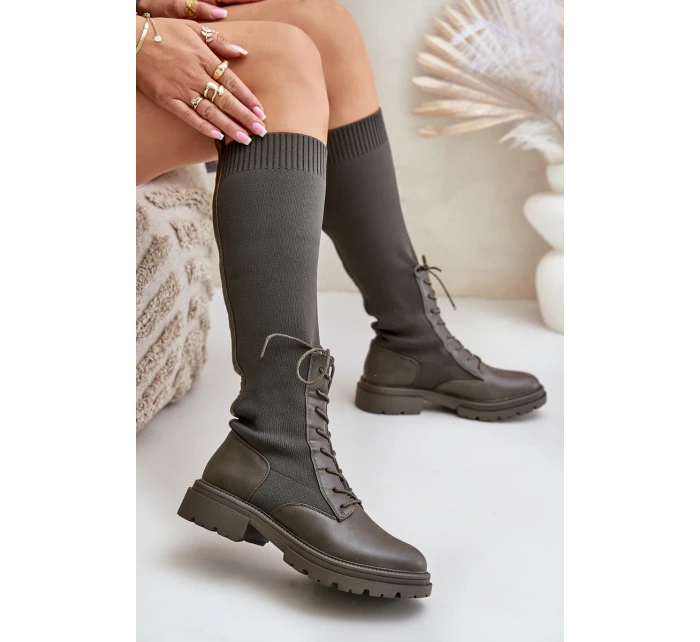 kozačky se svrškem z punčochy model 21679814 - Boto