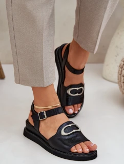 Dámské Sandály Na Klínu S Ozdobou Černé model 21685264 - Boto