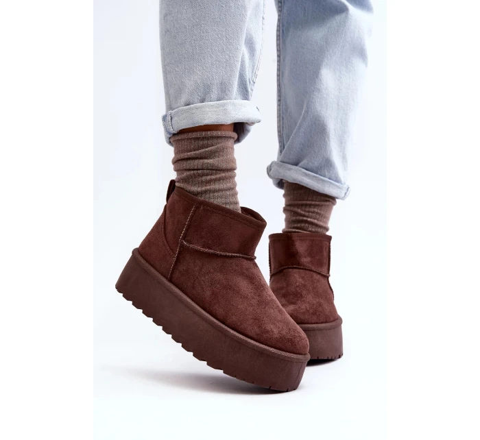 Hnedé semišové topánky na platforme Corcoran