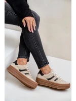 Zazoo N1176 Semišové tenisky na platforme béžová Zazoo N1176 Semišové tenisky na platforme béžová