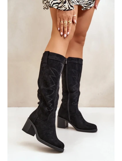 Čižmy na podpätku CHC321 čierne - Step in style