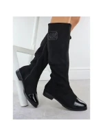 Dámske čierne semišové lakované čižmy M.Daszynski MR2251-19