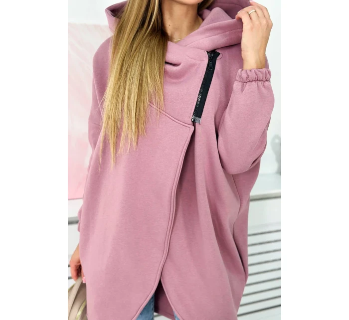 Krátka mikina na zips tmavoružová