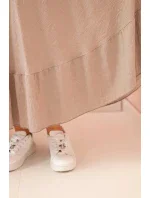 Dámské šaty plus size s krátkým rukávem a volánem z lehké viskózy fango