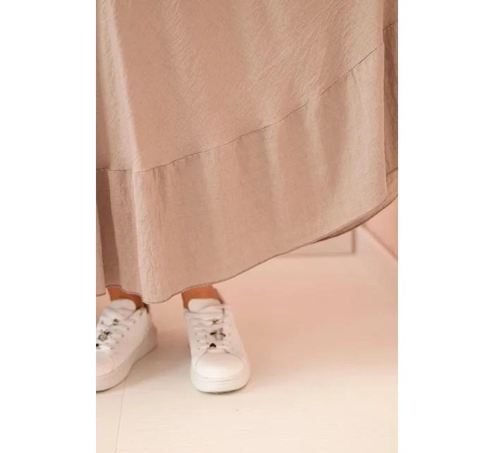 Dámské šaty plus size s krátkým rukávem a volánem z lehké viskózy fango