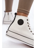 Dámské vysoké zateplené tenisky Big Star model 21599947 Bíle - Big Star Shoes Dámské vysoké zateplené tenisky Big Star model 21599947 Bíle - Big Star Shoes