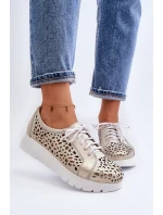 Kožené Polobotky Na Platformě Bežové model 21646202 - Zazoo