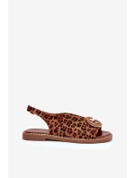 Ploché Sandály S Dekorací Hnědé model 21685686 - Boto