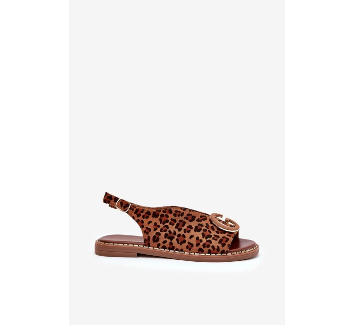 Ploché Sandály S Dekorací Hnědé model 21685686 - Boto