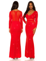 Sexy Koucla Red Carpet evening gown with mesh