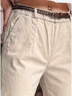 Dámske chinos nohavice s opaskom RELCIX lUY2585 béžová - FashionStreet