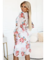 388-3 FRANCES šifónové obálkové šaty s dlhým rukávom - MALVES