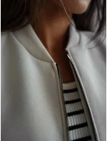 Béžová dámská zateplená mikina typu bomber model 20905710 - Moon Béžová dámská zateplená mikina typu bomber model 20905710 - Moon