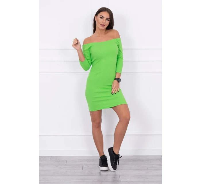 Pruhované priliehavé šaty svetlo zelené