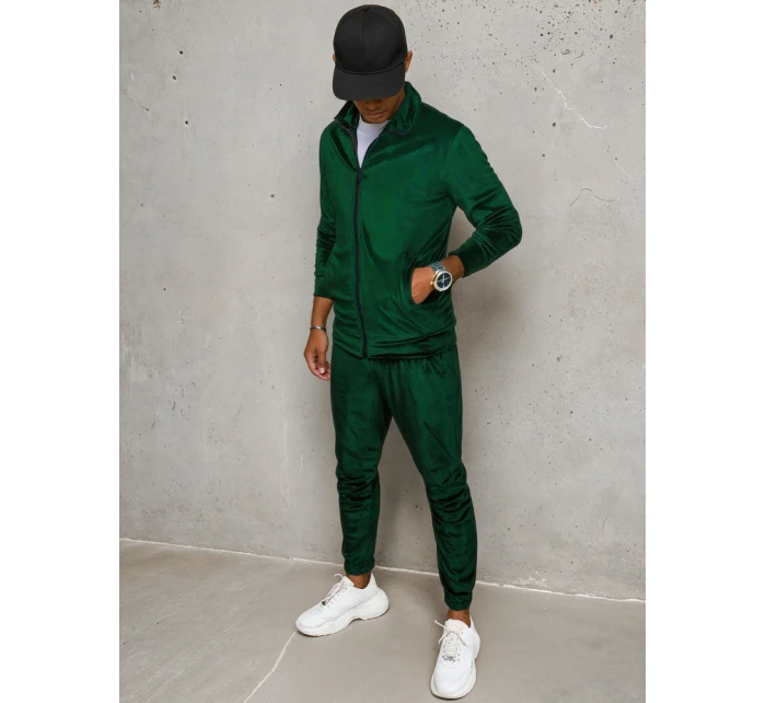 Pánska zelená velúrová mikina FashionStreet BX5536