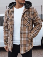 Pánská zateplená bunda s kapucí béžová Dstreet model 21982329 - FashionStreet