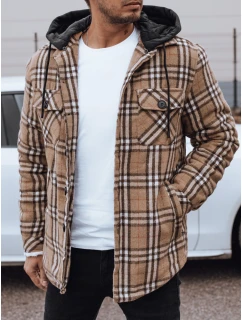 Pánská zateplená bunda s kapucí béžová Dstreet model 21982329 - FashionStreet
