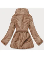 Hnědá dámská bunda s límcem model 16151689 - Ann Gissy Hnědá dámská bunda s límcem model 16151689 - Ann Gissy