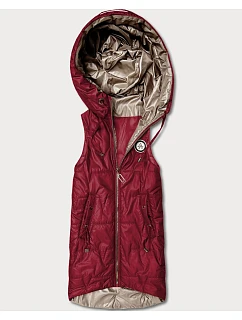 Tenké bez rukávov s kontrastným lemovaním Goodlookin Dark Red (B8583-27)