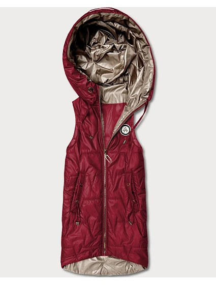 Tenké bez rukávov s kontrastným lemovaním Goodlookin Dark Red (B8583-27)