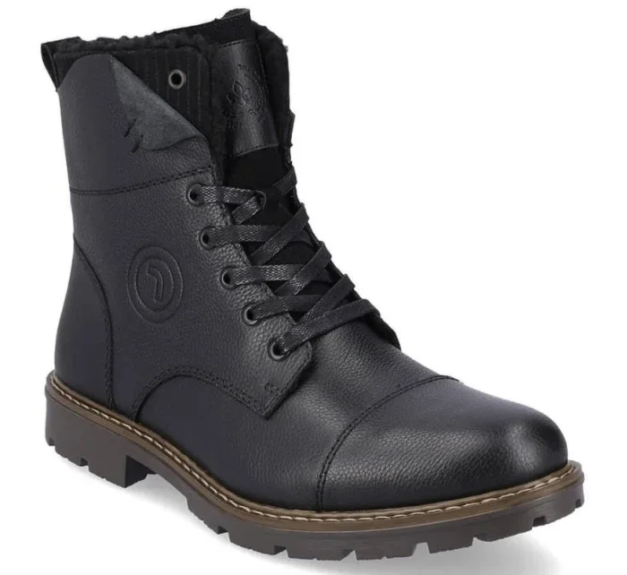 M model 20571632 vlněné zateplené kožené boty černé - Rieker