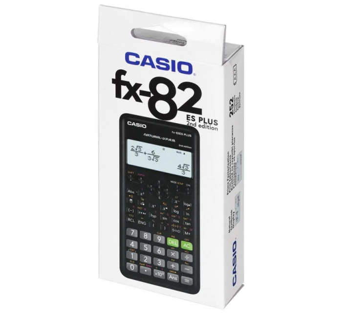 CASIO FX-82ESPLUS-2 VEDECKÁ KALKULAČKA, 252 FUNKCIÍ, 77X162MM, ČIERNA KRABICA