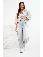 Dámska bavlnená bunda typu bomber na zips, béžová Dámska bavlnená bunda typu bomber na zips, béžová