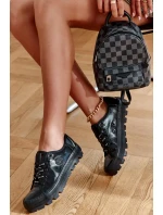 Módní lakované tenisky Big Star KK274044 Černá