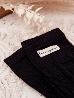 Teplé dámske ponožky s vlnou - čierne