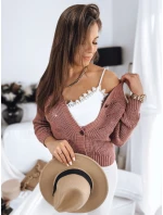 Dámský rozepínací svetr růžový Dstreet model 21967062 - FashionStreet