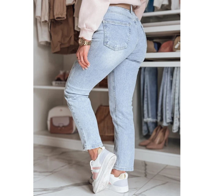 Dámské džínové kalhoty slim fit střihu s pruhem modré Dstreet model 21988267 - FashionStreet