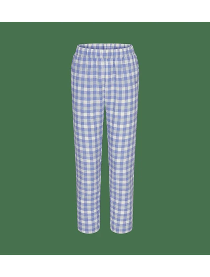 Mix & Match Zúžené nohavice z flanelu 02 X – Biela / Modrá – TRIUMPH Biela / Modrá – TRIUMPH