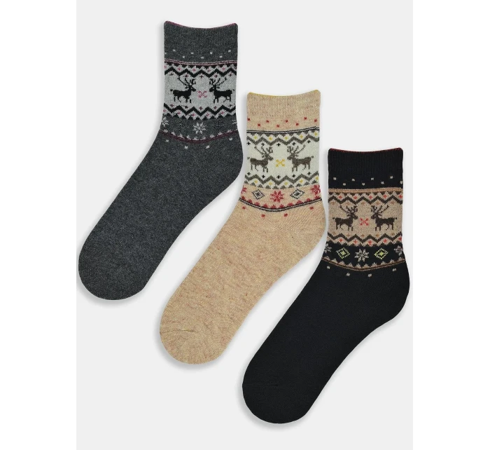 Noviti SW011 Vlnené ponožky so sobom 36-41