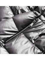 Dámska obojstranná bunda v metalickej sivej farbe (b8070-70)